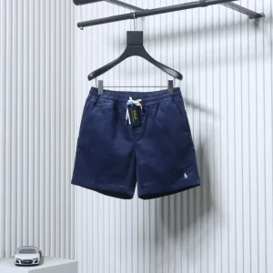 RL Embroidered Pony Logo Corduroy Shorts Color Dark Blue
