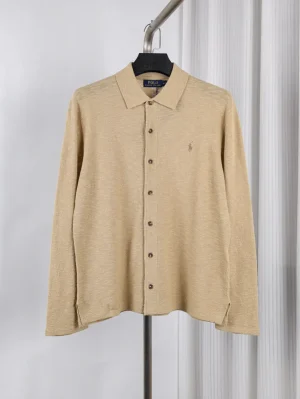 RL Linen Cotton Knit Button-Up Cardigan