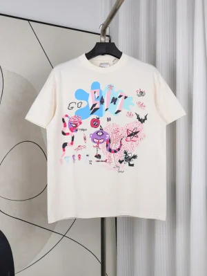 Saint Michael Abstract Monster Graphic Vintage Wash Cotton T-Shirt