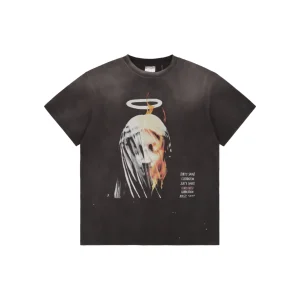 Saint Michael Angel Veil Madonna Vintage Wash Cotton T-Shirt