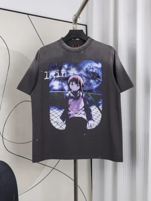 Saint Michael Bell Collaboration Graphic Vintage Wash Cotton T-Shirt
