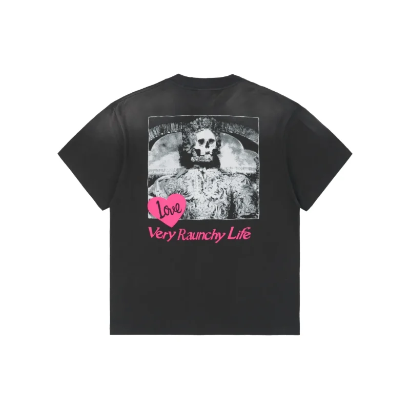 Back of Saint Michael Floral Skull Vintage T-Shirt