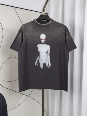 Saint Michael Red Eye Alien Vintage Wash Cotton T-Shirt