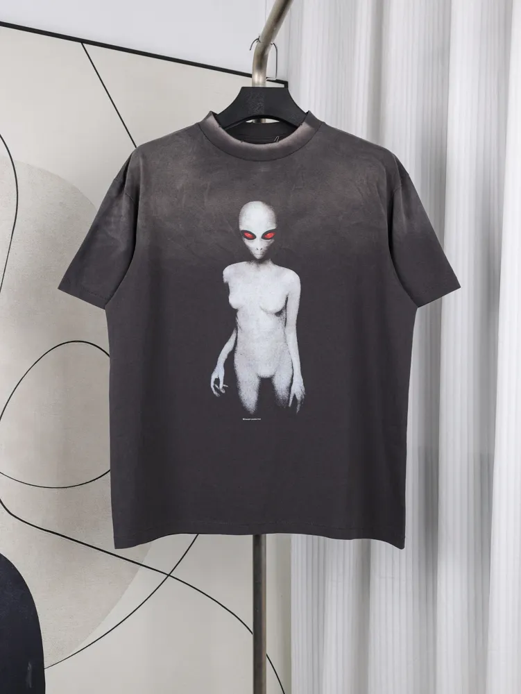 Saint Michael Red Eye Alien Vintage Wash Cotton T-Shirt