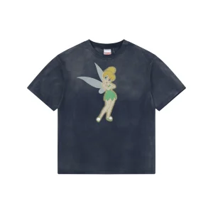 Saint Michael x Disney Tinkerbell Vintage Washed Graphic T-Shirt Blue Oversized Fit