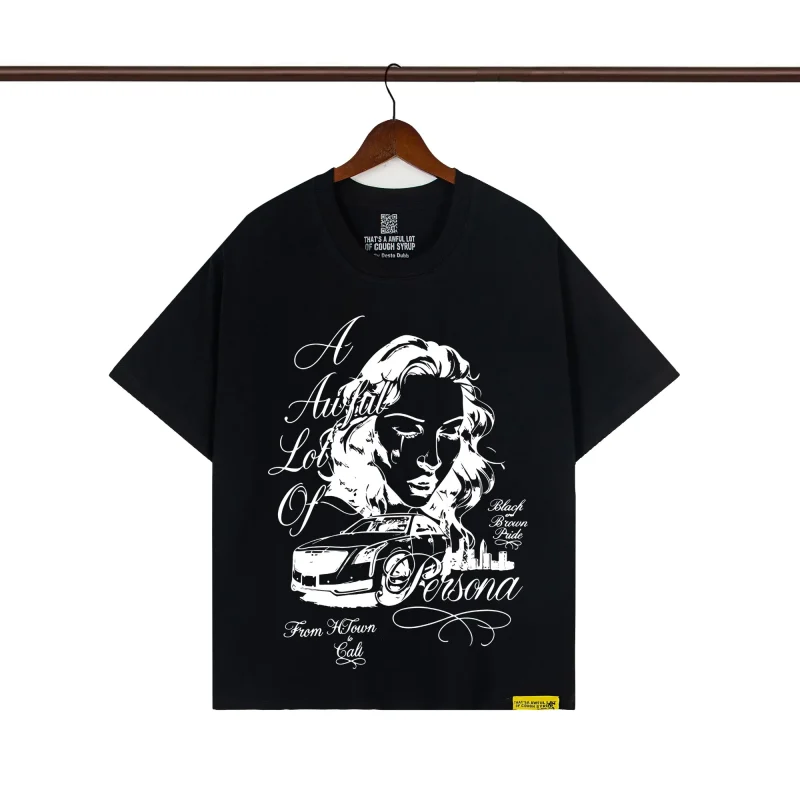 That's A Awful Lot Of Cough Syrup Persona HTown To Cali Graphic T-Shirt color black