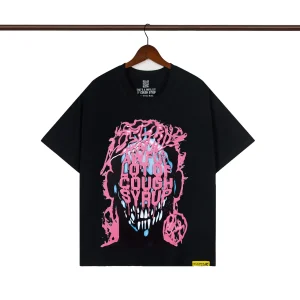 That’s A Awful Lot Of Cough Syrup Pink Flame Skull Graphic T-Shirt Color Black