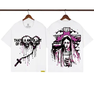 That’s A Awful Lot Of Cough Syrup Religious Heart Rosary Graphic T-Shirt color White