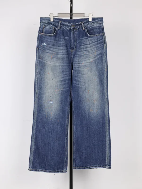 Acne Dark Splatter Paint Washed Jeans