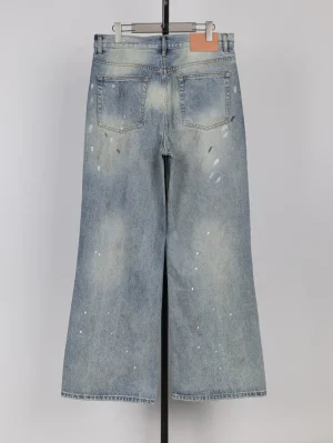 Acne Distressed Splatter Paint Denim Jeans