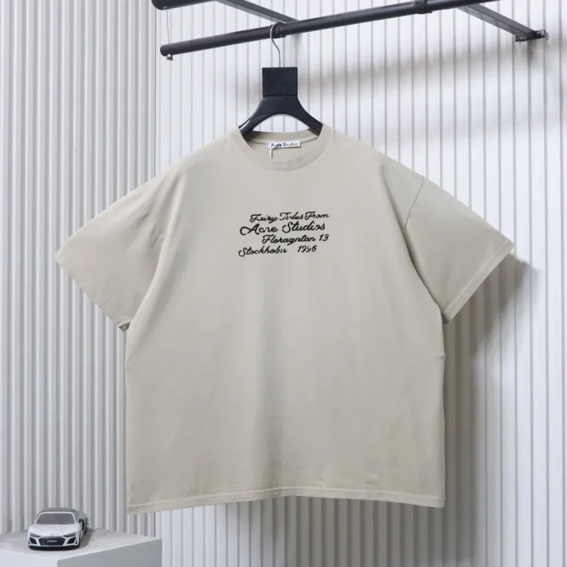 Acne Flocked Distressed T-Shirt Color Beige