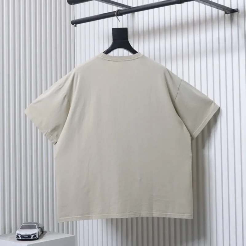Back of Acne Flocked Distressed T-Shirt Color Beige