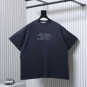 Acne Flocked Distressed T-Shirt Color Black