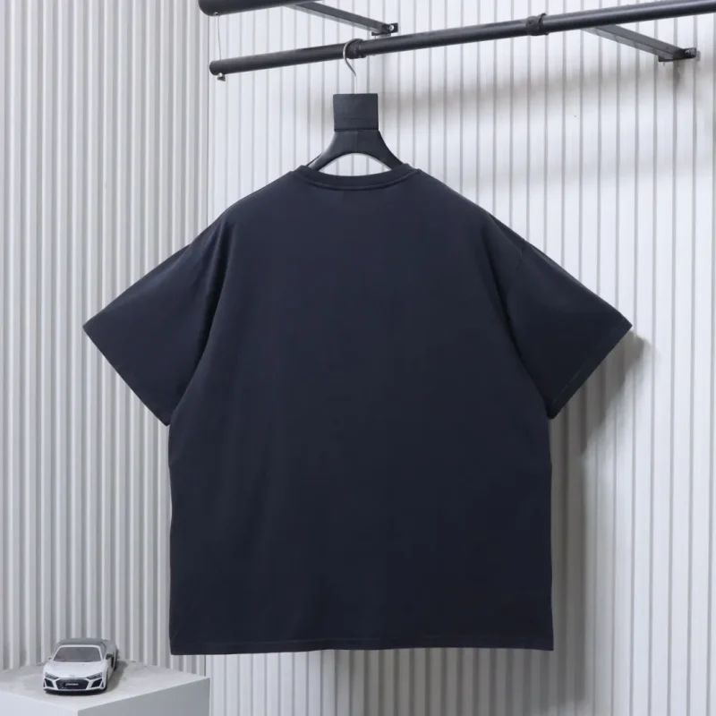 Back of Acne Flocked Distressed T-Shirt Color Black