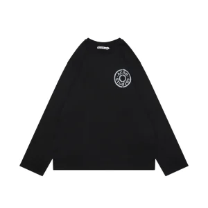 Acne Mottled Circular Logo Long-Sleeved Shirt Color Black
