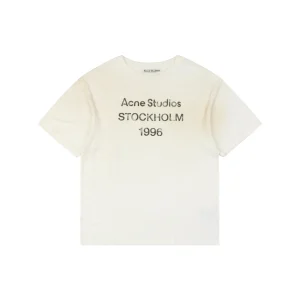 Acne Stockholm Mottled Cotton-Linen T-Shirt Color White
