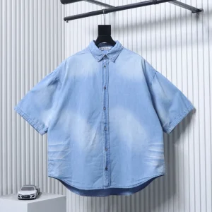 Acne1996 Logo Distressed Denim Shirt
