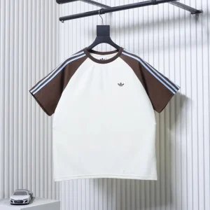 Adidas BRITCORE RINGER Retro Three Stripes T-Shirt Color White