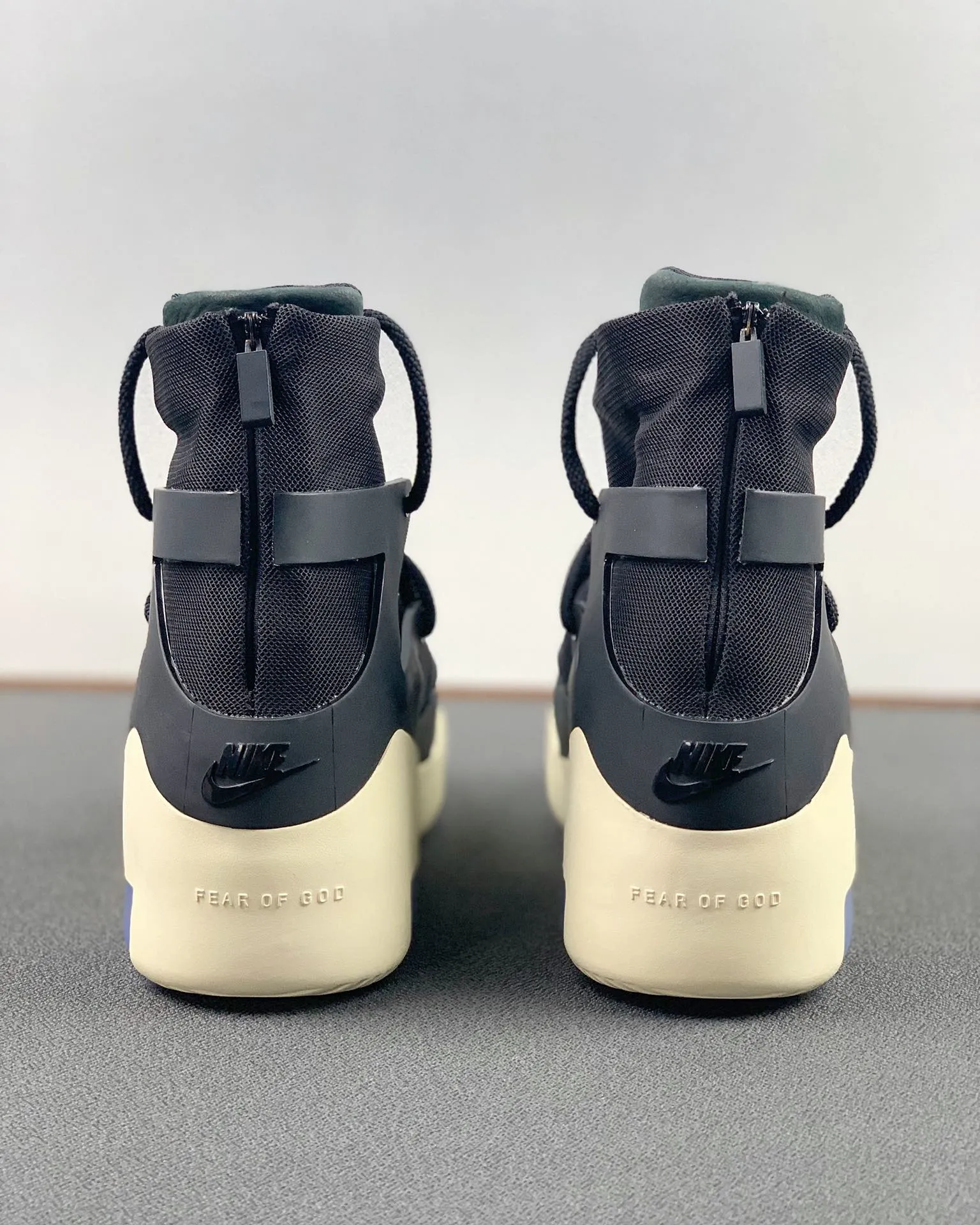 Air Fear Of God 1 Black back heel view