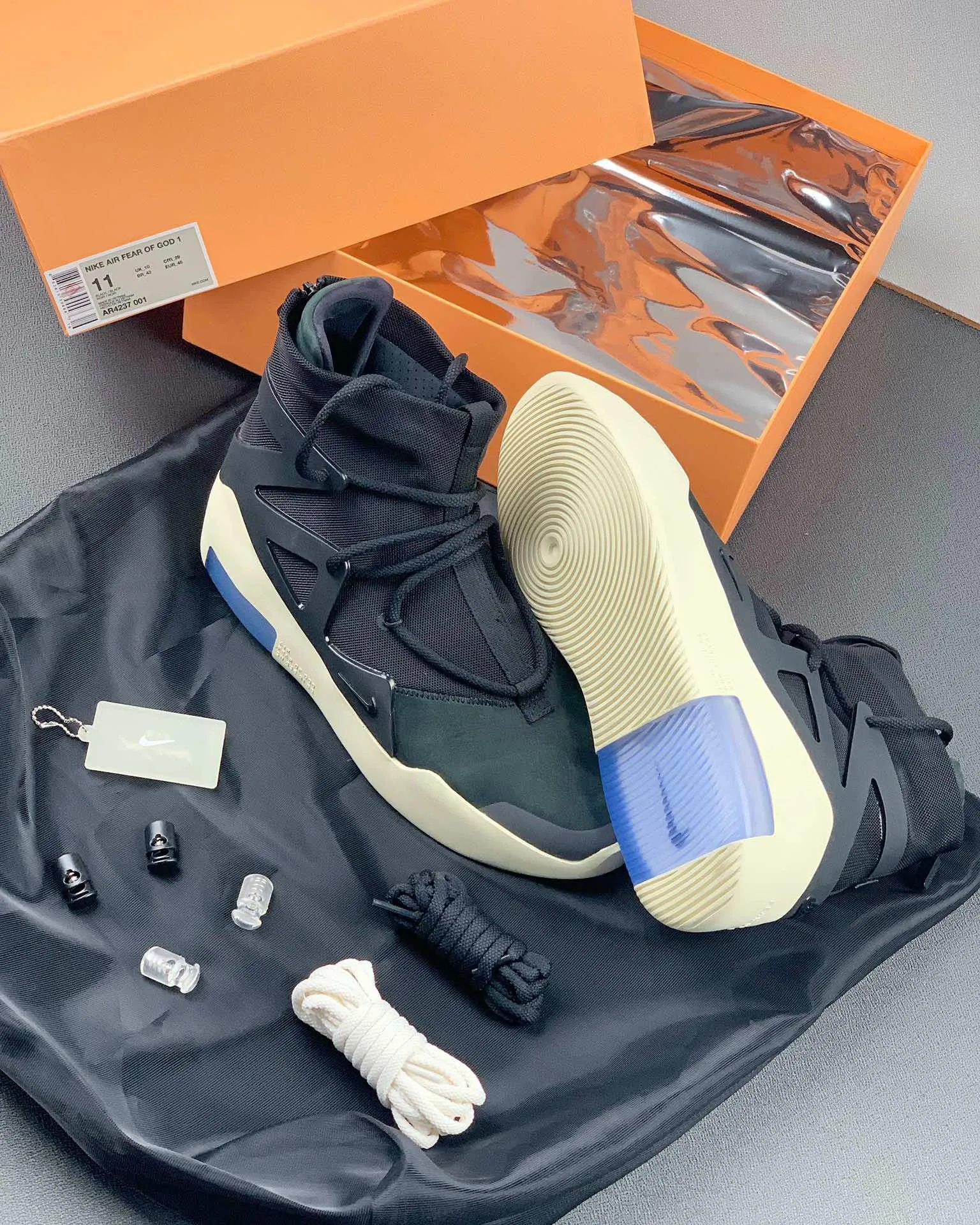 Air Fear Of God 1 Black with box and accessories