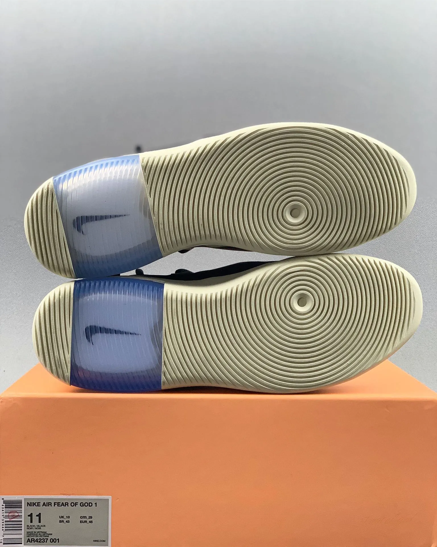 Air Fear Of God 1 Black outsole detail