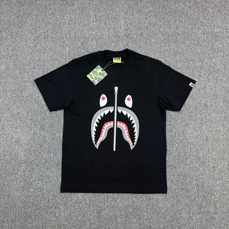 BAPE SS26 WGM Shark Glitter Print T-Shirt