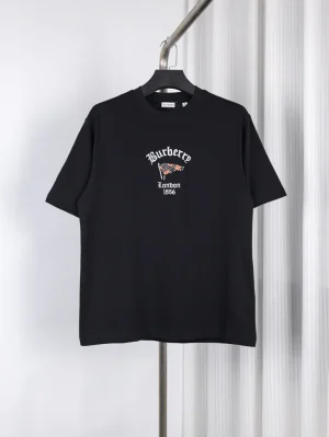 BBR 26 Early Spring Checkered Flag Horse Embroidered T-Shirt Color Black