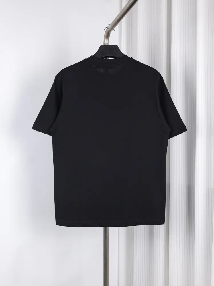 Back of BBR 26 Early Spring Checkered Flag Horse Embroidered T-Shirt Color Black