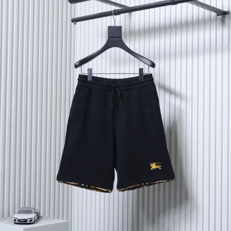 BBR Check Trim Equestrian Embroidery Cotton Shorts Color Black
