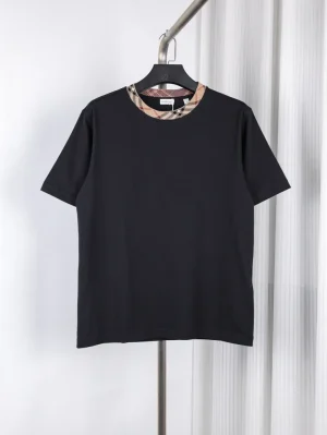 BBR Checkered Neckline Short Sleeve T-Shirt Color Black