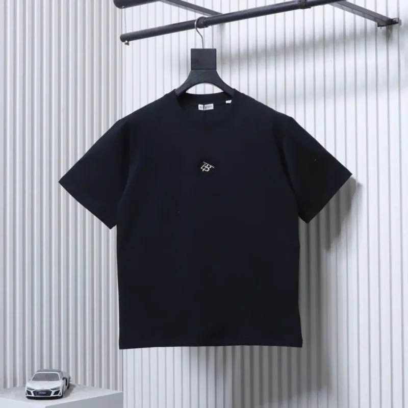BBR TB Check Square Embossed Cotton T-Shirt Color Black