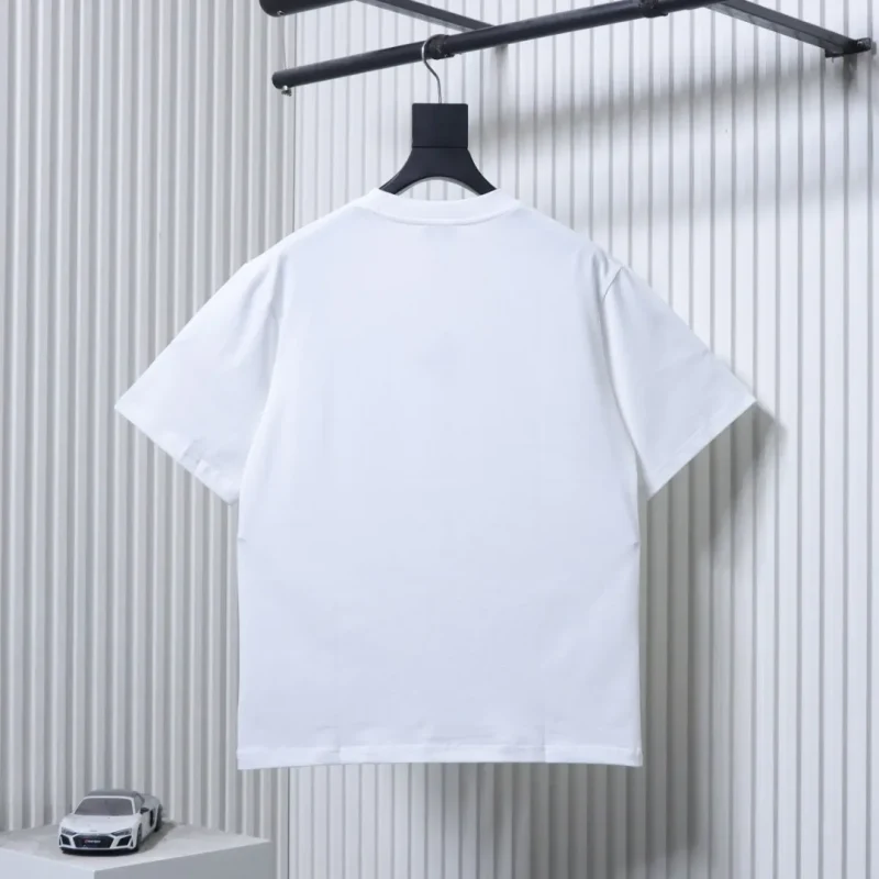 Back of BBR TB Check Square Embossed Cotton T-Shirt Color White