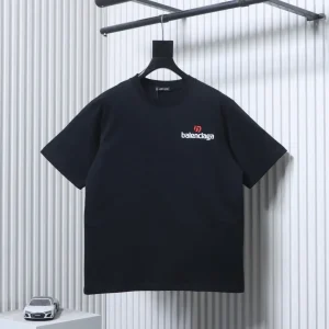 BLCG Back Logo Print Crew Neck Short Sleeve T-Shirt Color Black