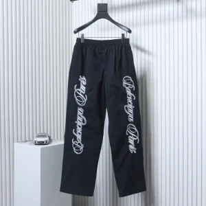 BLCG Cursive Signature Embroidered Tracksuit Pants Color Black