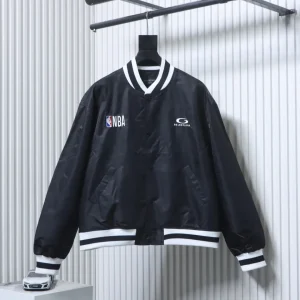 BLCG NBA Collaboration Embroidered Baseball Flight Jacket Color Black