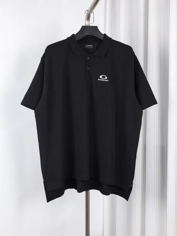 Paris Letter Embroidered Polo T-Shirt