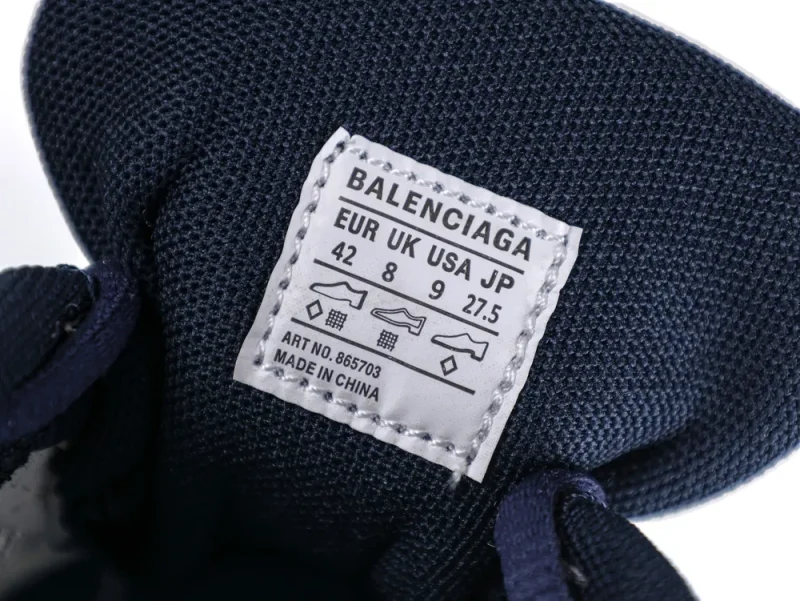Close-up of the inner tongue label showing "Balenciaga," size 42, and "Art No. 865703."
