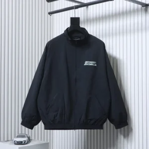 BLCG White Tape Print Windbreaker Color Black