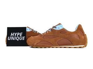 BV Orbit Flash Sneakers Amber Pair Side View with Hypeunique Card