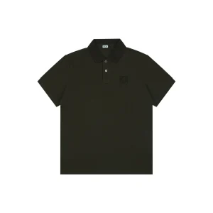 Embroidered Floral Pattern Polo T-Shirt Color Dark Green