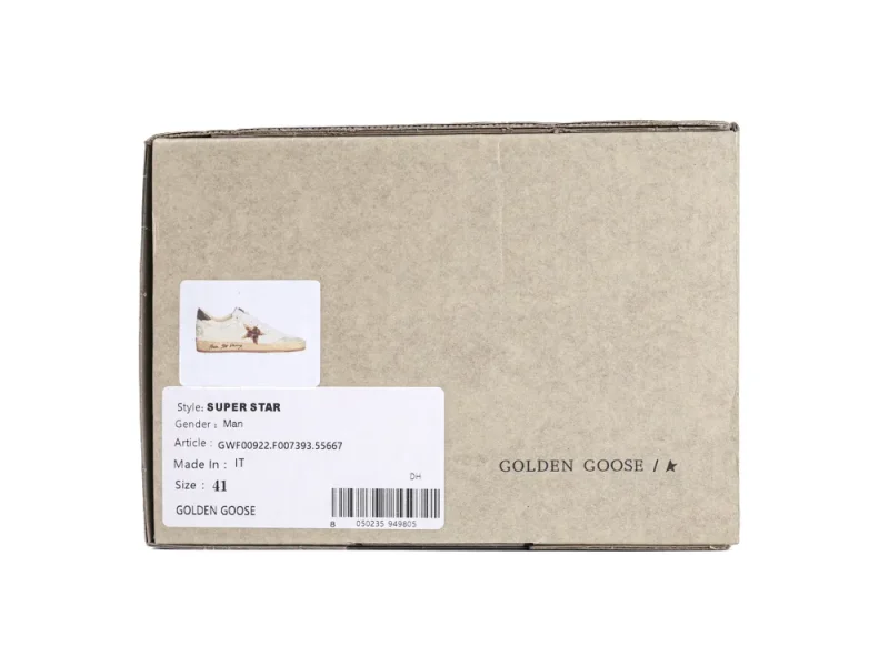 Golden Goose shoebox with size and style label