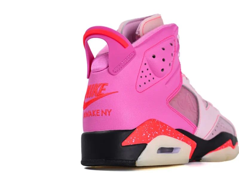 Jordan 6 Awake NY Playful Pink High-Top Sneakers Back Toe Details