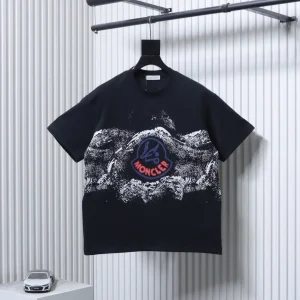 MC Ink Mountain Landscape Crew Neck Short Sleeve T-Shirt Color Black