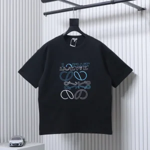 Misaligned Logo Embroidered T-Shirt Color Black