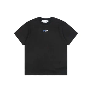 Off-White Exactly the Opposite Blue Arrow Embroidered T-Shirt