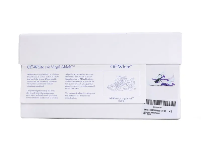 Off-White Odsy 2000 Sneakers White Purple original shoe box