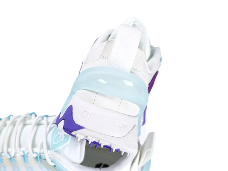 Off-White Odsy 2000 Sneakers White Purple heel branding close up