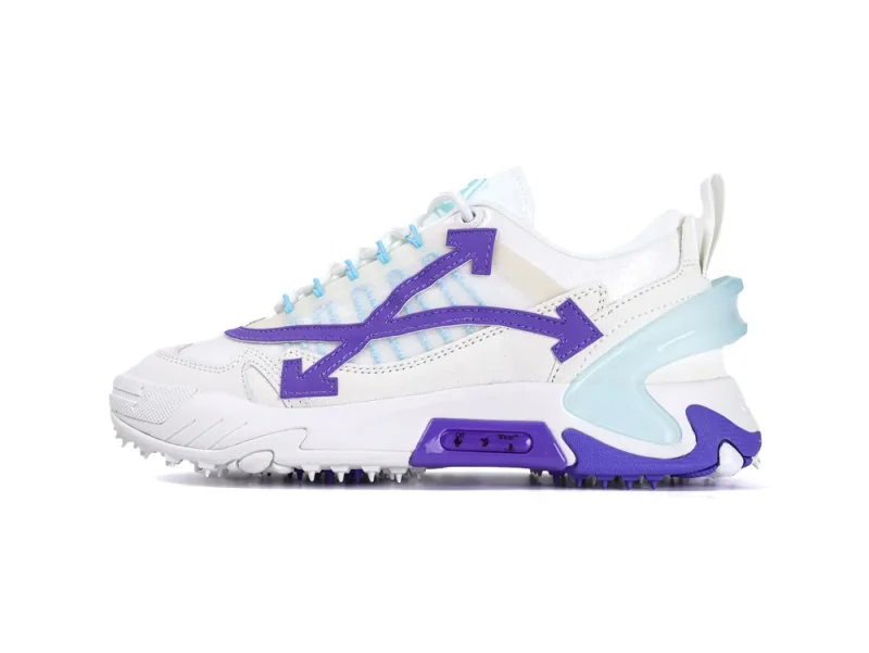 Off-White Odsy 2000 Sneakers White Purple Right Side Profile View