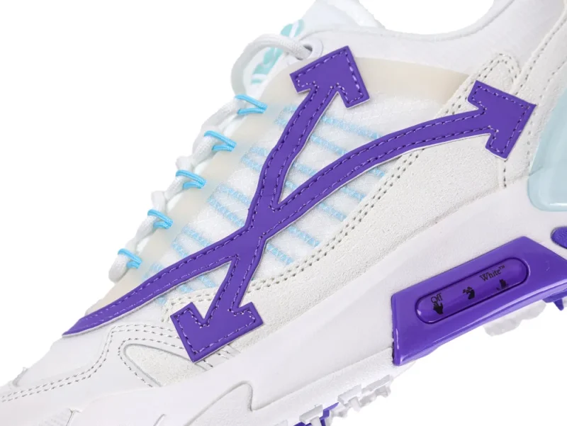Off-White Odsy 2000 Sneakers White Purple Arrow Logo Side Detail