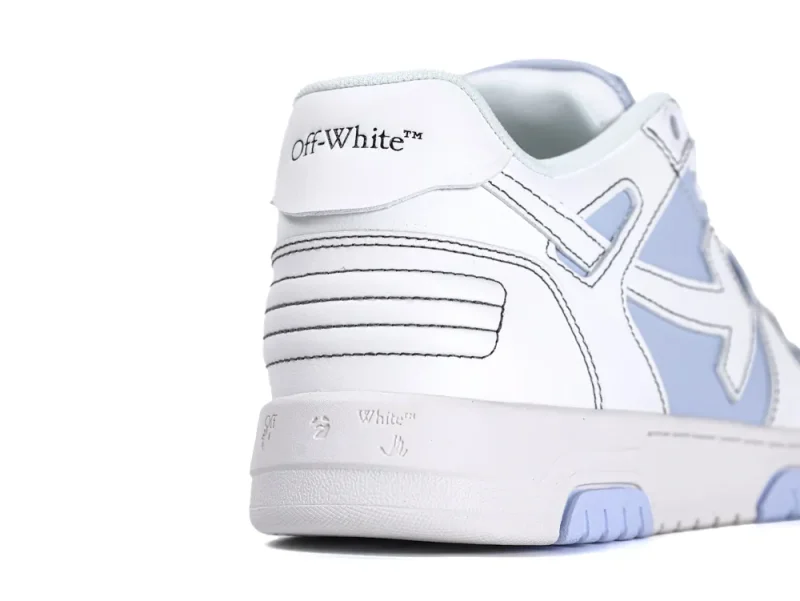Off-White Out Of Office OOO Low-Top Sneakers White Blue Heel Detail